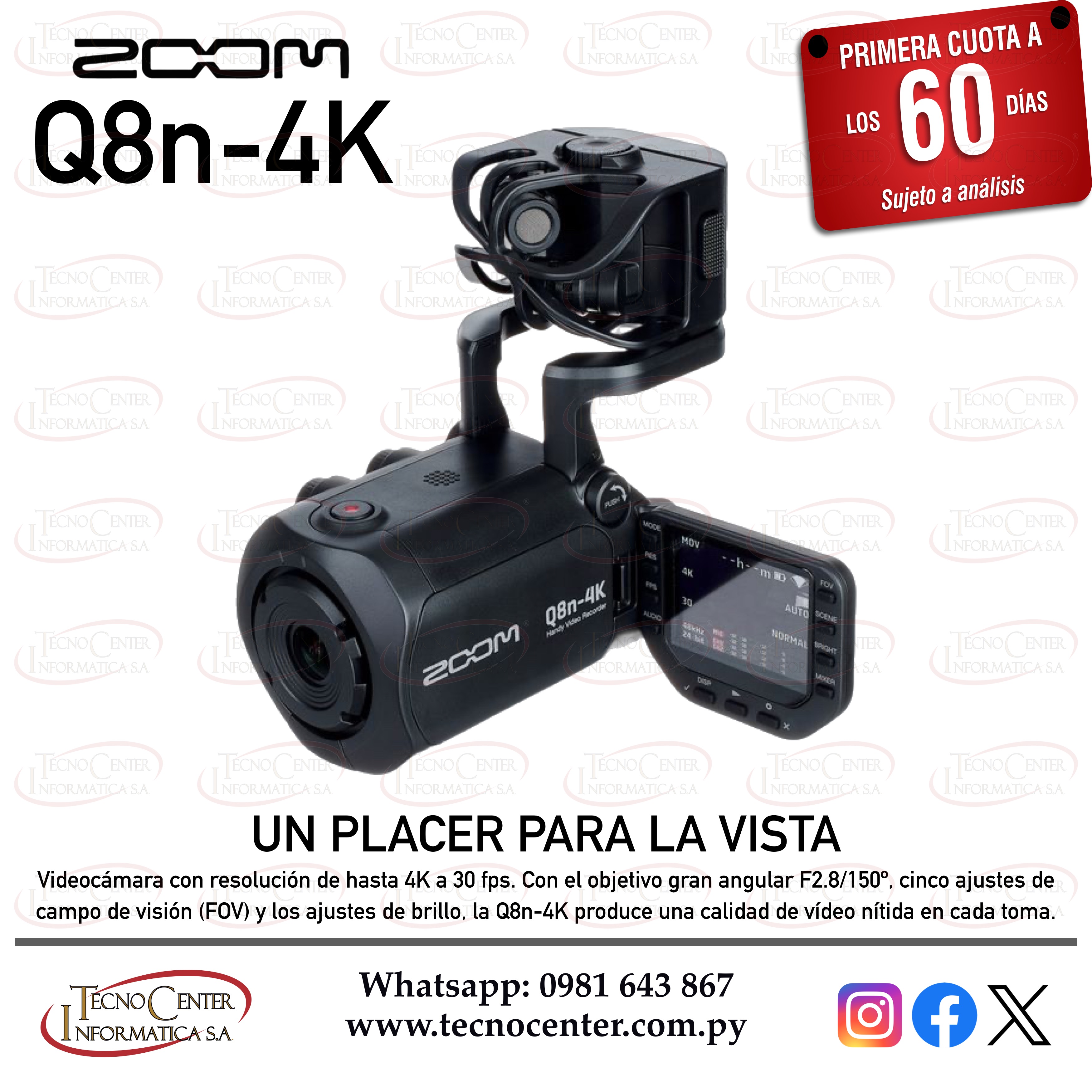 Filmadora ZOOM Q8n-4K